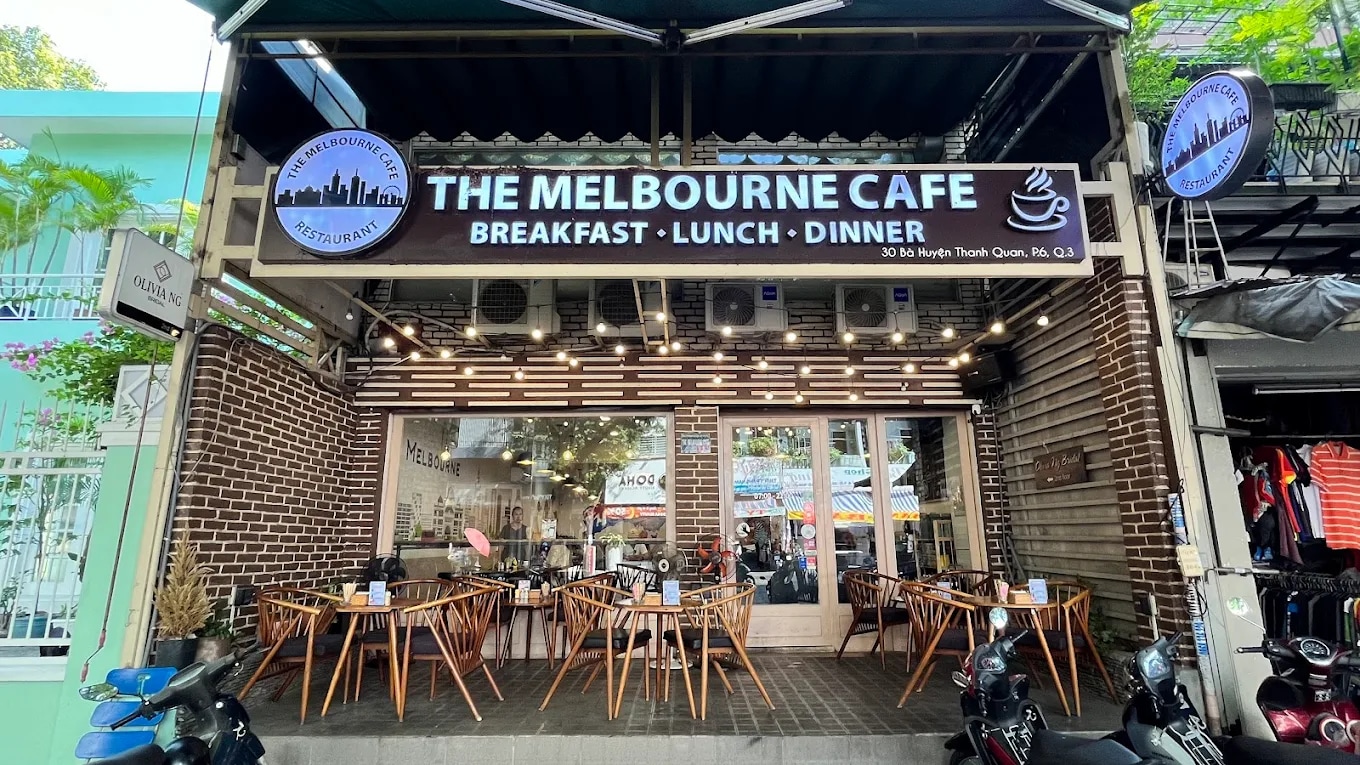 The Melbourne Cafe offers a spacious open-air setting, creating a street-style dining experience